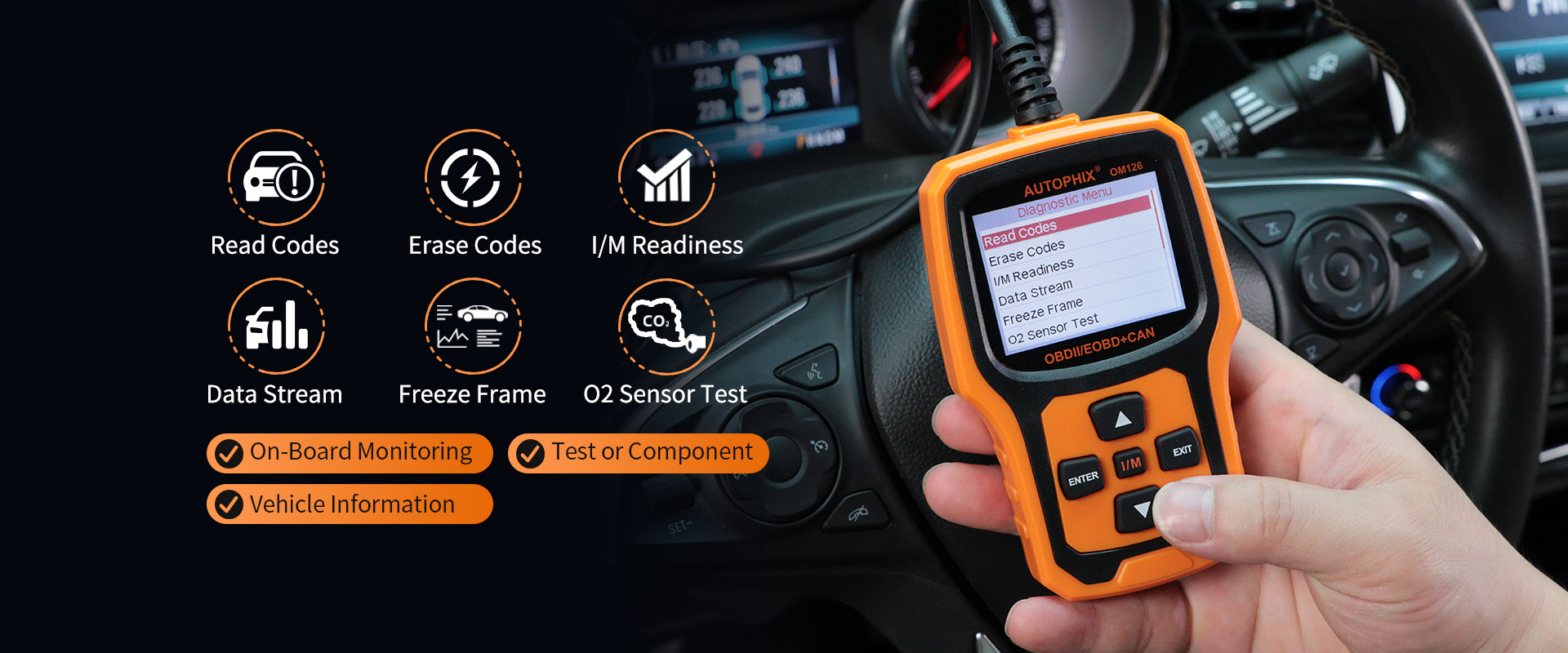 Autophix OM126 Auto OBD2 Scanner With Full OBD2 Functions - Autophix